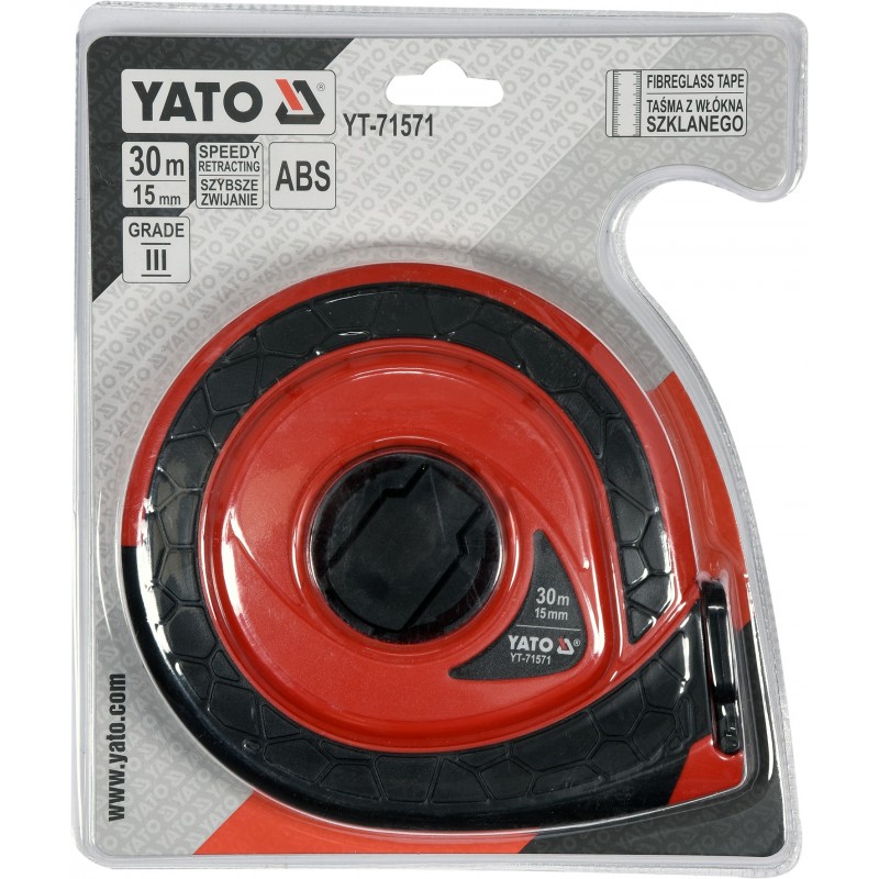 YT-71571 YATO Ruleta cu banda din fibra de sticla 30m x 15mm