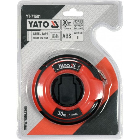 YT-71581 YATO Ruleta cu banda de otel 30m x 13mm