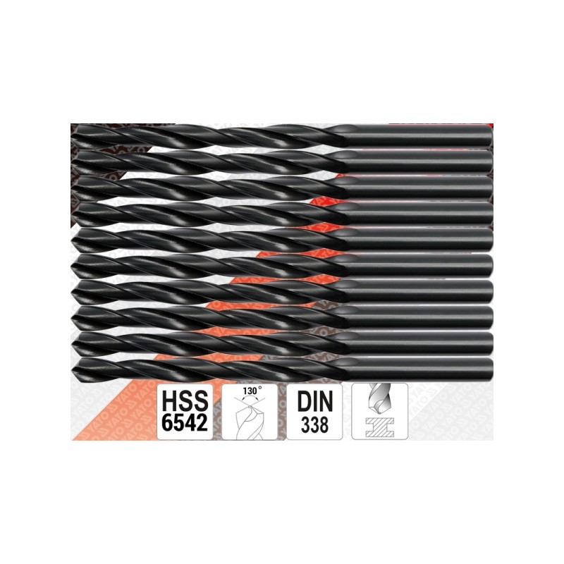 YT-4443 YATO Set 10 bucati burghie pentru metal HSS diametru 5.2 mm