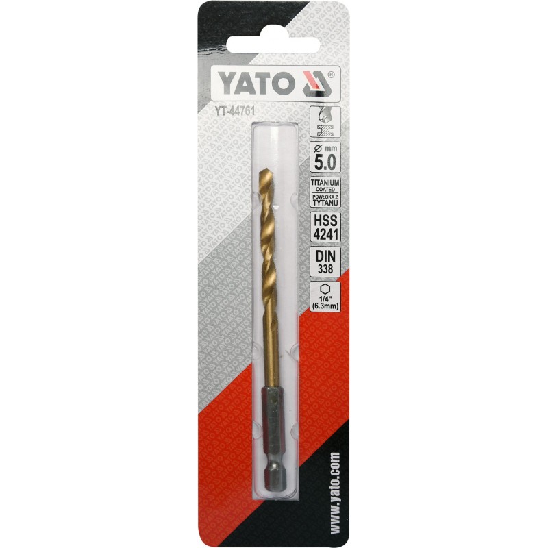YT-44761 YATO Burghiu pentru metal cu prindere HEX 1/4", diametru 5mm