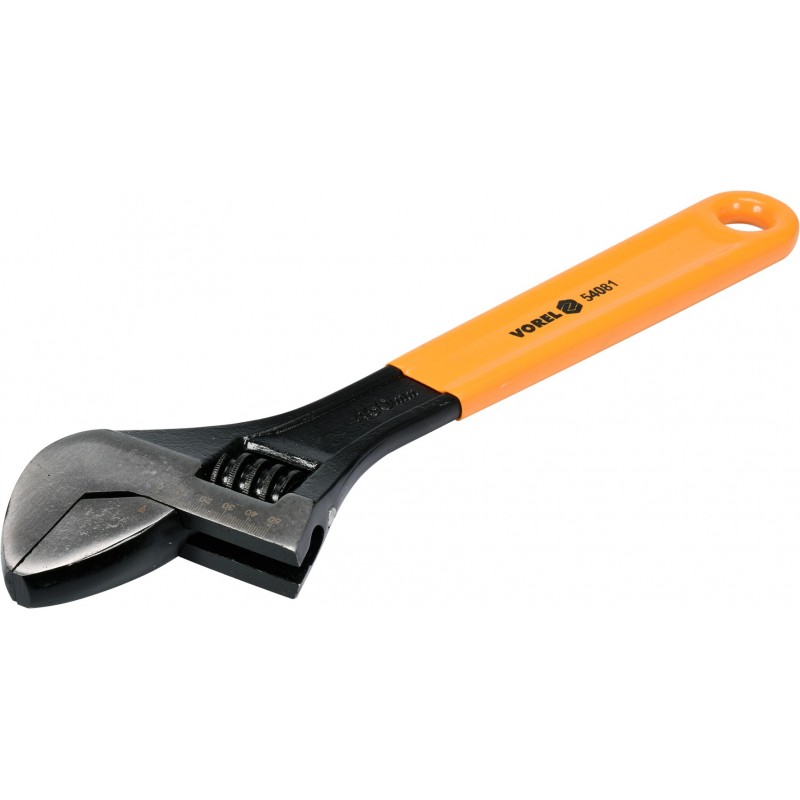 54081 VOREL Cheie reglabila, maner cauciucat 450 mm,deschidere 0-57 mm