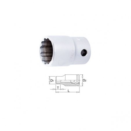626388 UNIOR Cheie tubulara bihexagonala 36mm cu prindere patrat 1/2"
