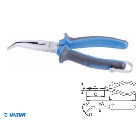 626962 UNIOR Cleste cu varfuri semirotunde indoite, tais lateral 170mm