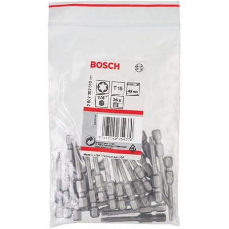 2607002510 BOSCH Biti extra duri T15 prindere hexagon 1/4 lungime 49mm