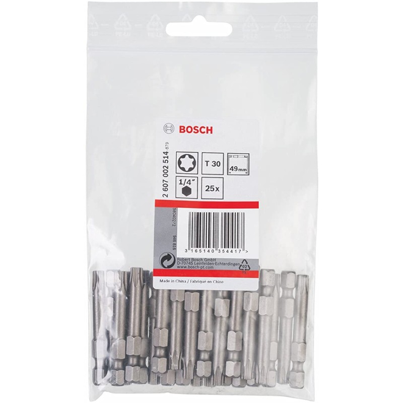 2607002514 BOSCH Biti extra duri T30 prindere hexagon 1/4 lungime 49mm