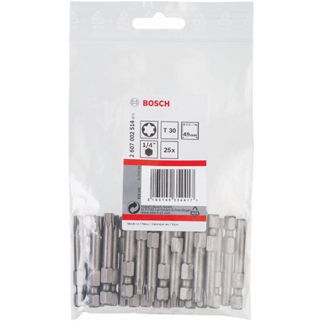 2607002514 BOSCH Biti extra duri T30 prindere hexagon 1/4 lungime 49mm