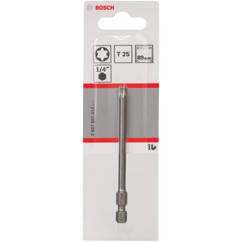 2607001654 BOSCH Bit dur T25 XH prindere hexagon 1/4" lungime 89mm