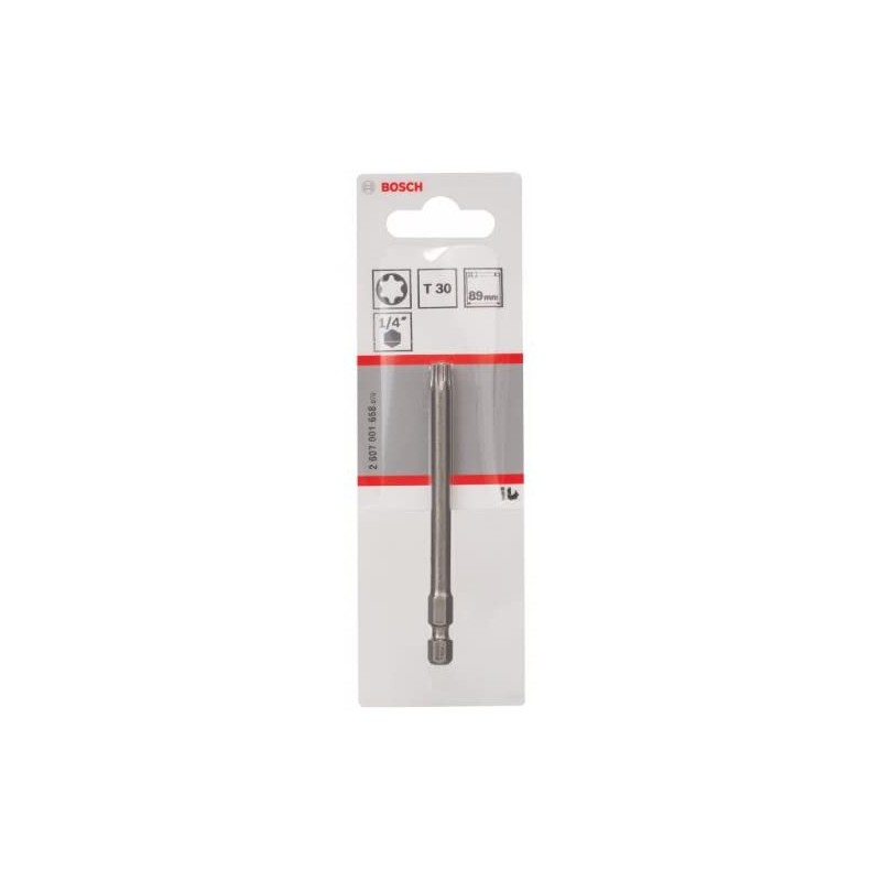 2607001658 BOSCH Bit dur T30 XH prindere hexagon 1/4" lungime 89mm