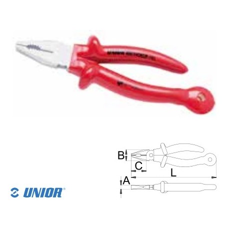 626963 UNIOR Cleste combinat izolat la 1000V, lungime 180mm