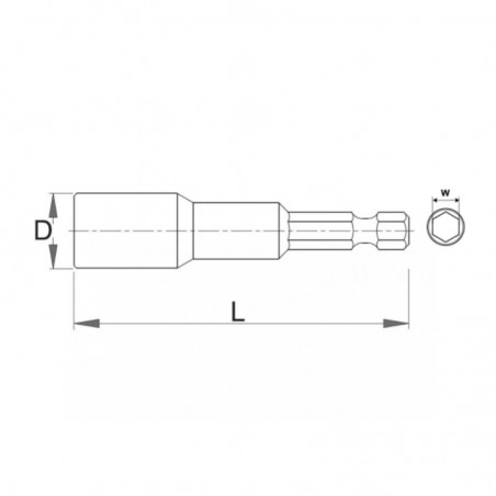 02831 COBIT Cheie tubulara de impact 11mm cu bit prindere hexagon 1/4"