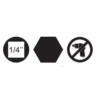 607902 UNIOR Cheie tubulara cu bit hexagonal 7 mm patrat interior 1/4"