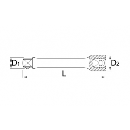 625393 UNIOR Prelungitor patrat interior-exterior 1/4" lungime 100 mm