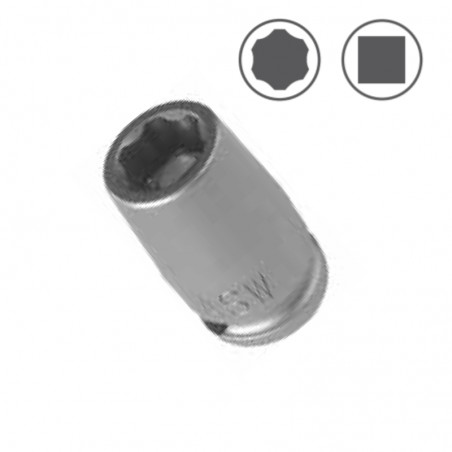 1000070065 ASW Cheie tubulara hexagonala 7 mm profil protectie patrat 1/4"