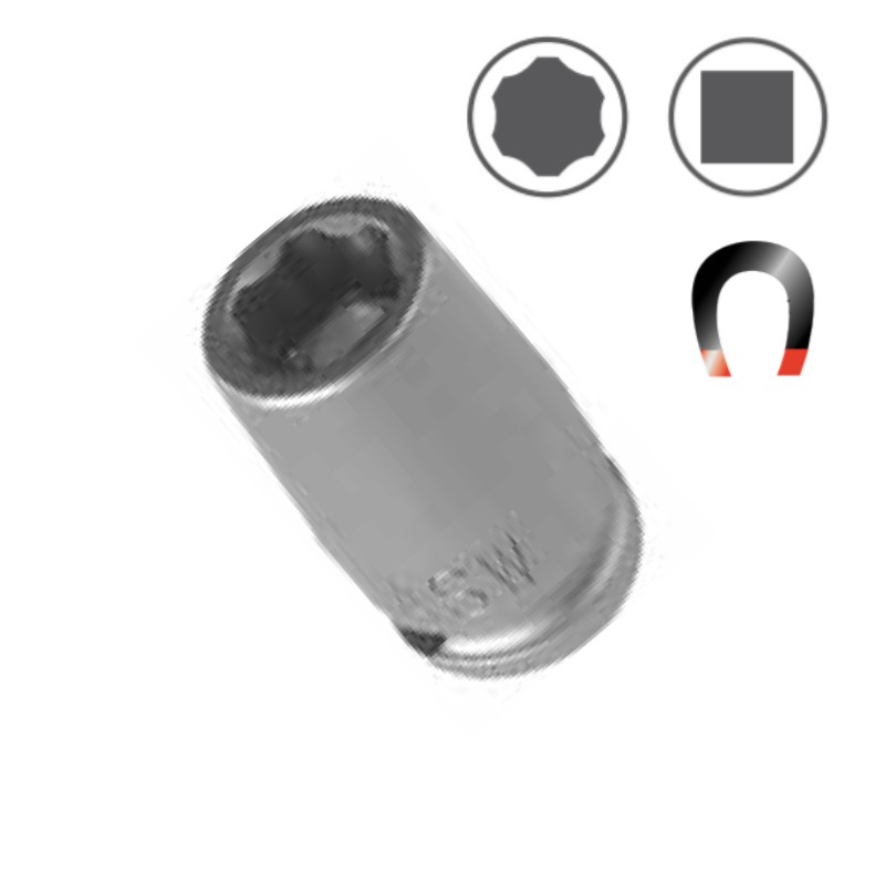 1000070072 ASW Cheie tubulara hexagonala 8mm protectie magnet patrat 1/4"