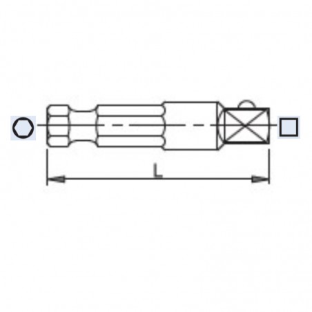 1000103307 ASW Adaptor de la hexagon exterior 1/4 la patrat exterior 3/8