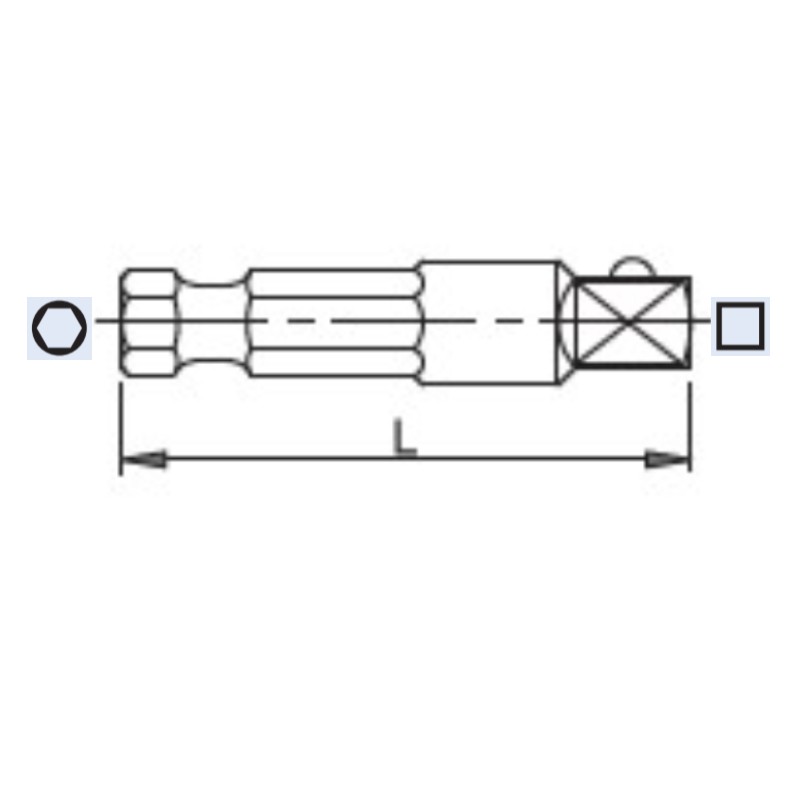 1000103320 ASW Adaptor de la hexagon exterior 1/4 la patrat exterior 1/4