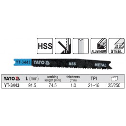 YT-3443 Lame HSS pentru fierastrau pendular 5 buc YATO