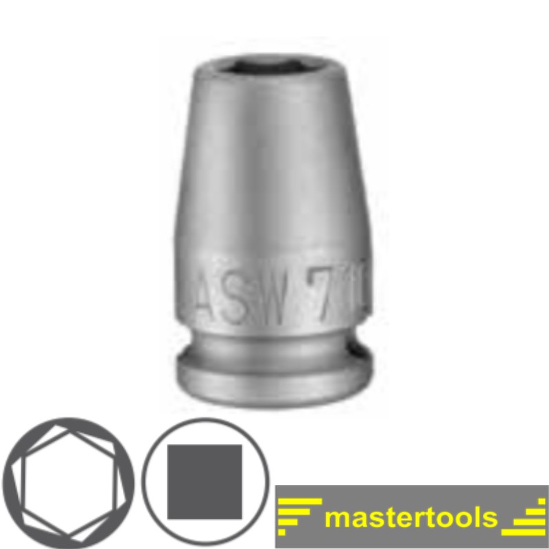 1000071137 ASW Cheie tubulara hexagonala 17 mm prindere patrat 3/8" impact