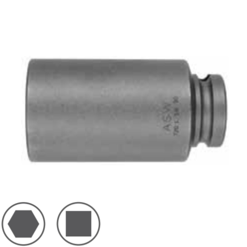 1000072069 ASW Cheie tubulara hexagonala 22 mm patrat 1/2" lunga de impact