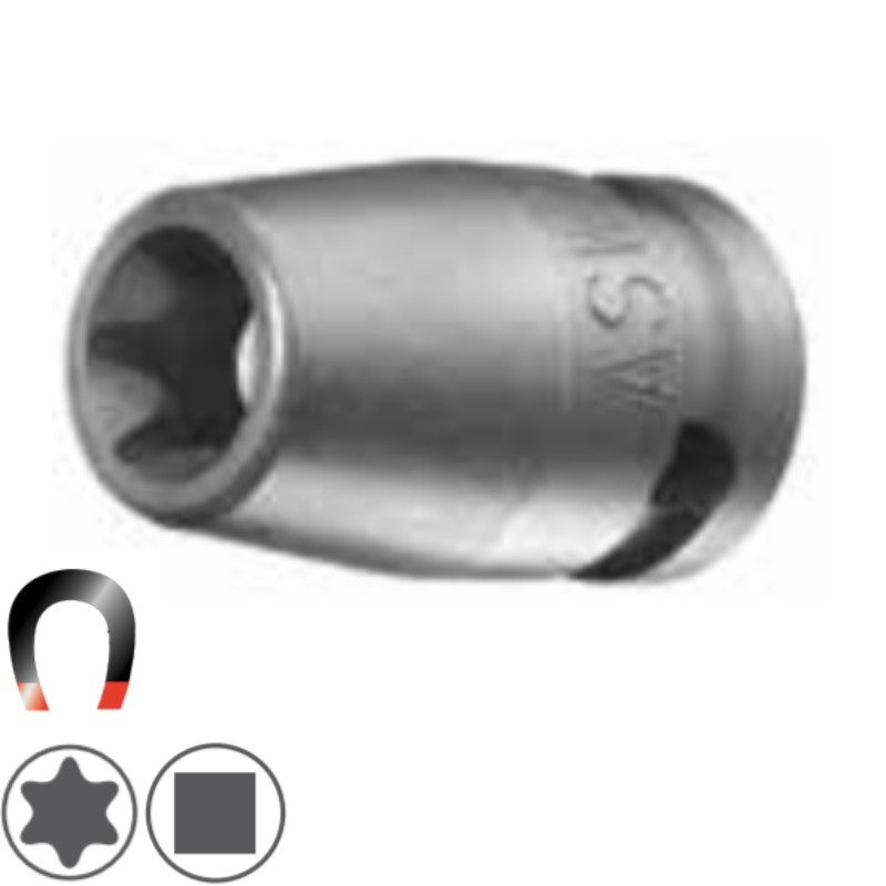 1000072140 ASW Cheie tubulara TORX T16 patrat 1/2" de impact cu magnet