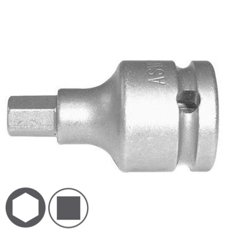072504 ASW Cheie tubulara cu hexagon exterior 10 mm patrat 1/2" impact