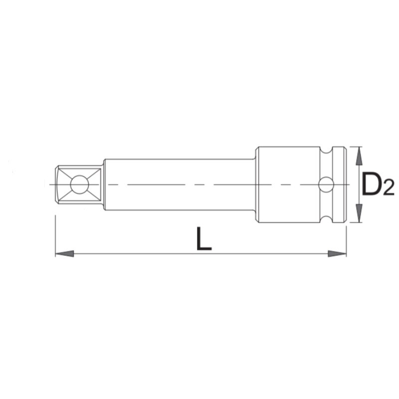 1000005201 ASW Prelungitor prindere patrat 1/2" lungime 50 mm stift cu arc
