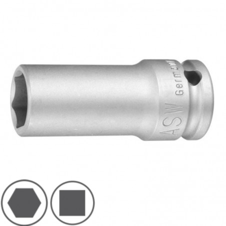 1000074046 ASW Cheie tubulara hexagonala 22 mm patrat 3/4" lunga de impact