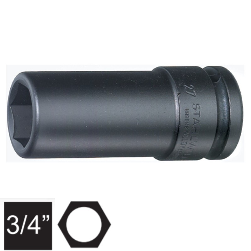 STAHLWILLE Cheie tubulara hexagonala 30 mm patrat 3/4" lunga impact