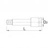 1000005402 ASW Prelungitor prindere patrat 3/4" lungime 250 mm