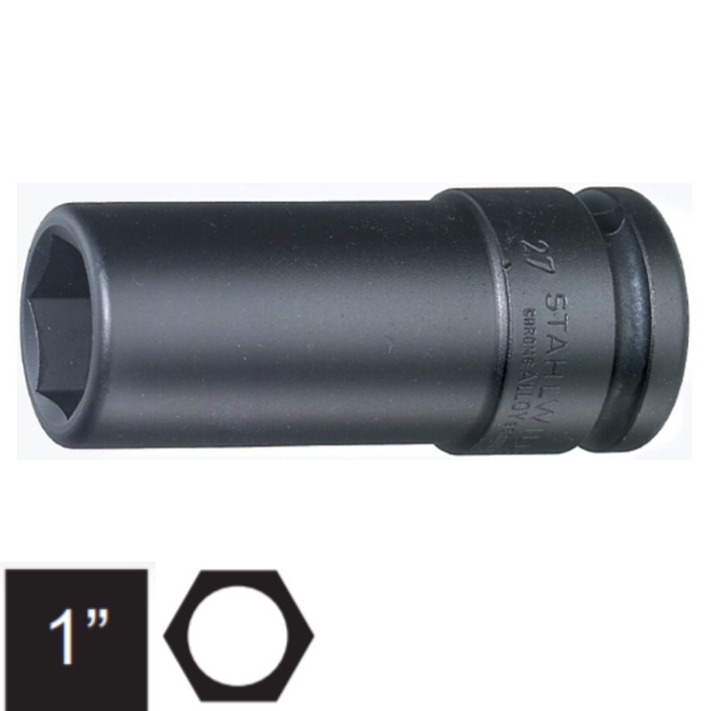 STAHLWILLE Cheie tubulara hexagonala 30 mm patrat 1" lunga impact