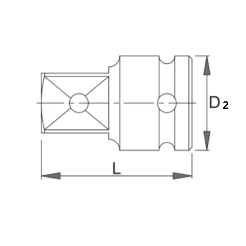 1000004503 ASW Adaptor de la patrat interior 1" la patrat exterior 1.1/2"
