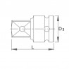 1000004503 ASW Adaptor de la patrat interior 1" la patrat exterior 1.1/2"