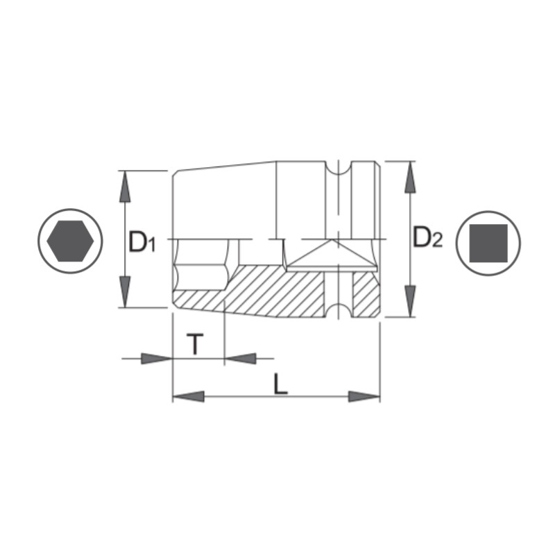 1000472017 ASW Cheie tubulara hexagon 24mm patrat 1/2 impact manson CoverS