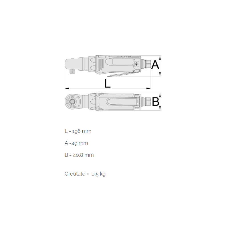 627565 UNIOR Mini antrenor reversibil pneumatic patrat 1/4" cuplu 41Nm