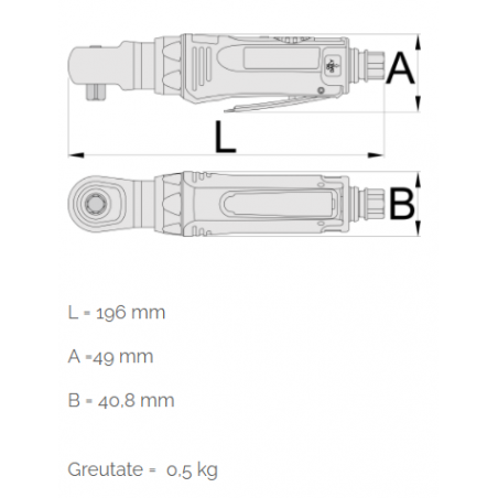 627565 UNIOR Mini antrenor reversibil pneumatic patrat 1/4" cuplu 41Nm
