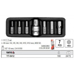 YT-0412 Set 7 biti hexagonali Yato