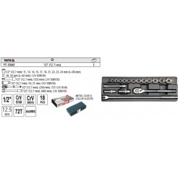 YT-12641 Trusa chei tubulare 1/2 cu antrenor Yato