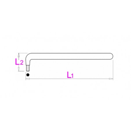 619142 UNIOR Cheie locas hexagonal 12x262x58mm izolata la 1000V