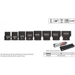 YT-1115 Set chei tubulare de impact prindere 3/4" Yato
