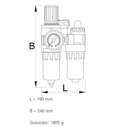 621473 UNIOR Filtru regulator si gresor pneumatic de 3/4"