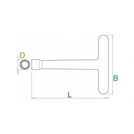 619158 UNIOR Cheie tubulara cu maner in T 22x300mm izolata la 1000V