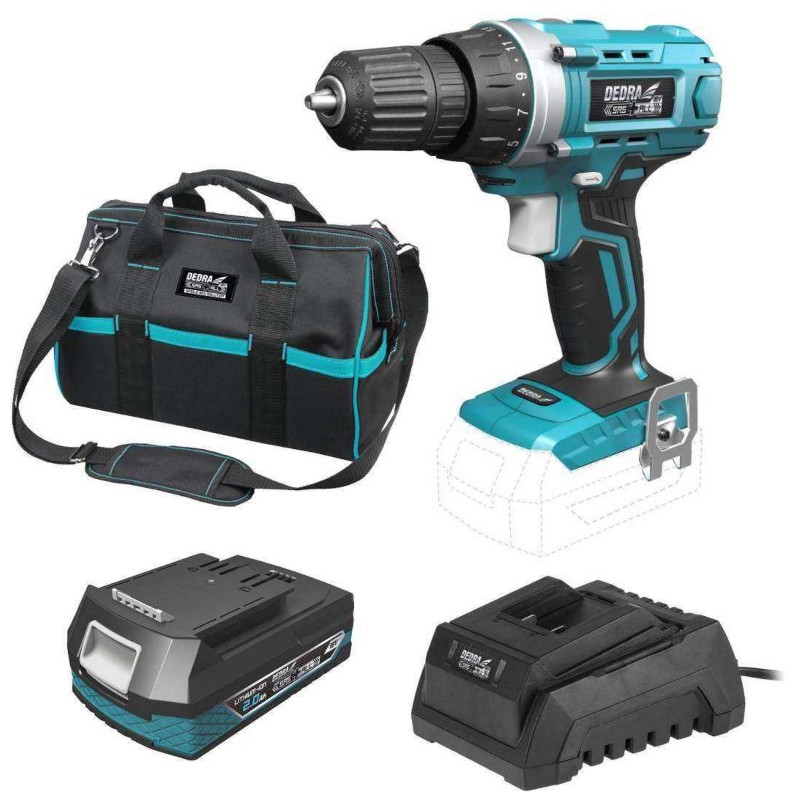 DED7010 Set masina de gaurit si insurubat 35Nm cu acumulator 18V 2Ah