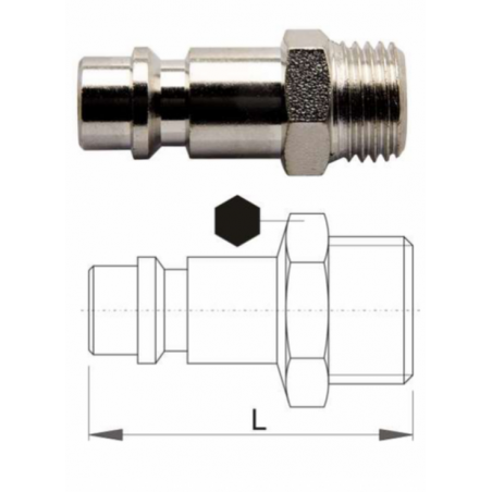 621457 Cuplaj cu filet exterior, partea tata R3/4" lungime 48.5 mm