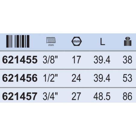 621457 Cuplaj cu filet exterior, partea tata R3/4" lungime 48.5 mm
