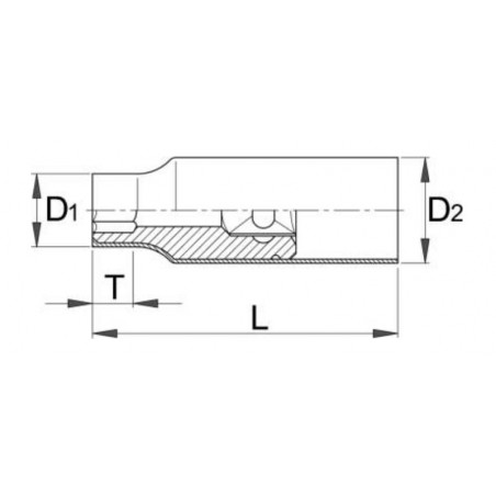 621597 UNIOR Cheie tubulara 1/2" 20mm izolata la 1000V