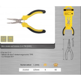 211010 TOPMASTER Mini cleste varf indoit lungime 125 mm