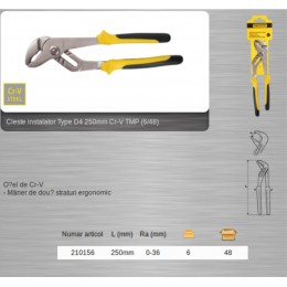 210156 TOPMASTER Cleste instalator tip D4 deschidere 0-36 mm 250 mm