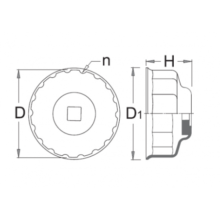 620949 UNIOR Cheie pentru filtrul de ulei diametru 27mm lungime 37.5mm