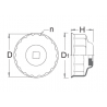 620951 UNIOR Cheie pentru filtrul de ulei diametru 36mm lungime 48.4mm