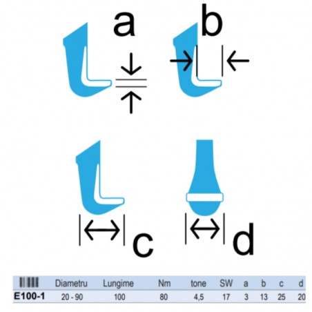 E100-1 NEXUS Extractor universal cu 2 brate cu piulite rapide 20-90 mm